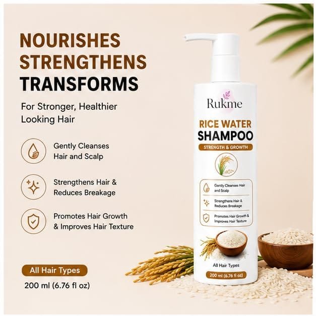 Rukme Rice Water Shampoo For Women and Men 200ml