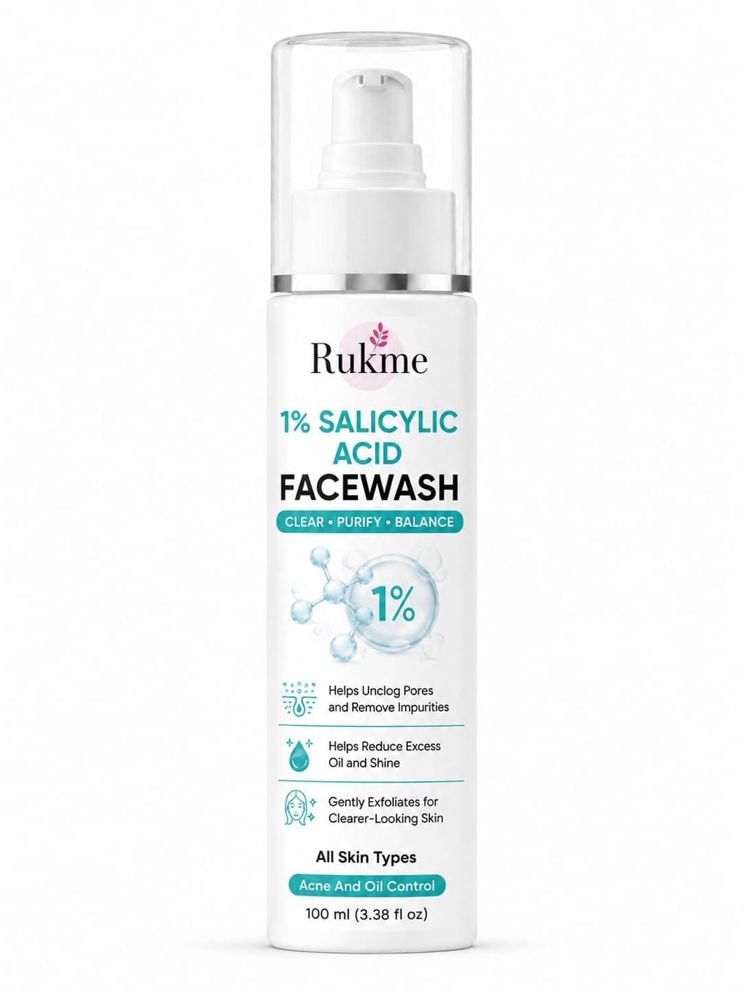 Rukme 1% Salicylic Acid Facewash, 100 ml