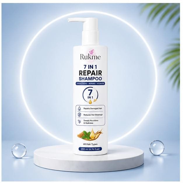 Rukme 7 in 1 Repair Shampoo for Women & Men, 200ml