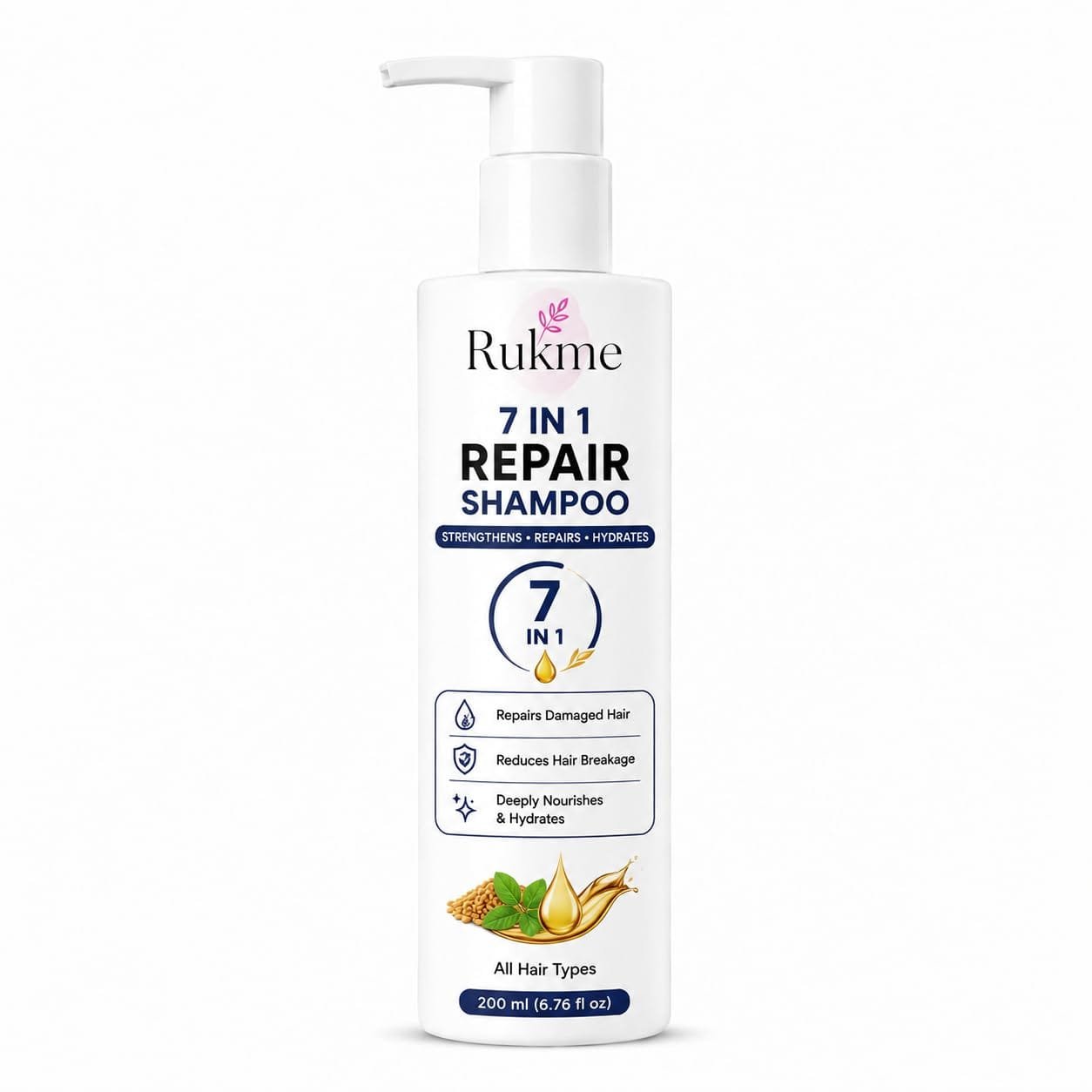 Rukme 7 in 1 Repair Shampoo for Women & Men, 200ml