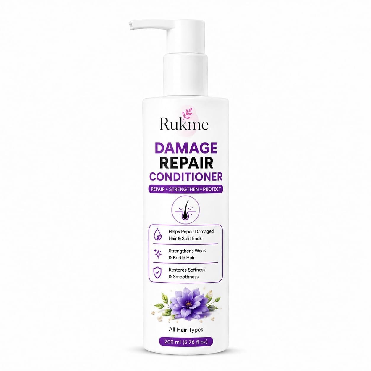 Rukme Damage Repair Hair Conditioner for Women & Men, 200ml