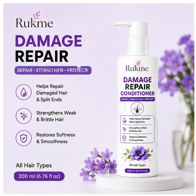 Rukme Damage Repair Hair Conditioner for Women & Men, 200ml