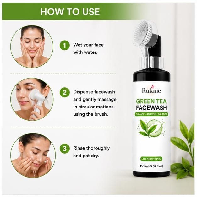 Rukme Green Tea Facewash for Women & Men, 150ml