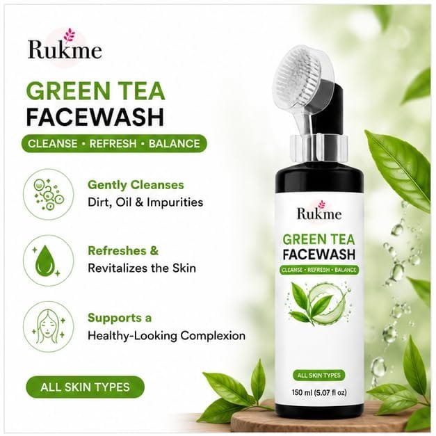 Rukme Green Tea Facewash for Women & Men, 150ml