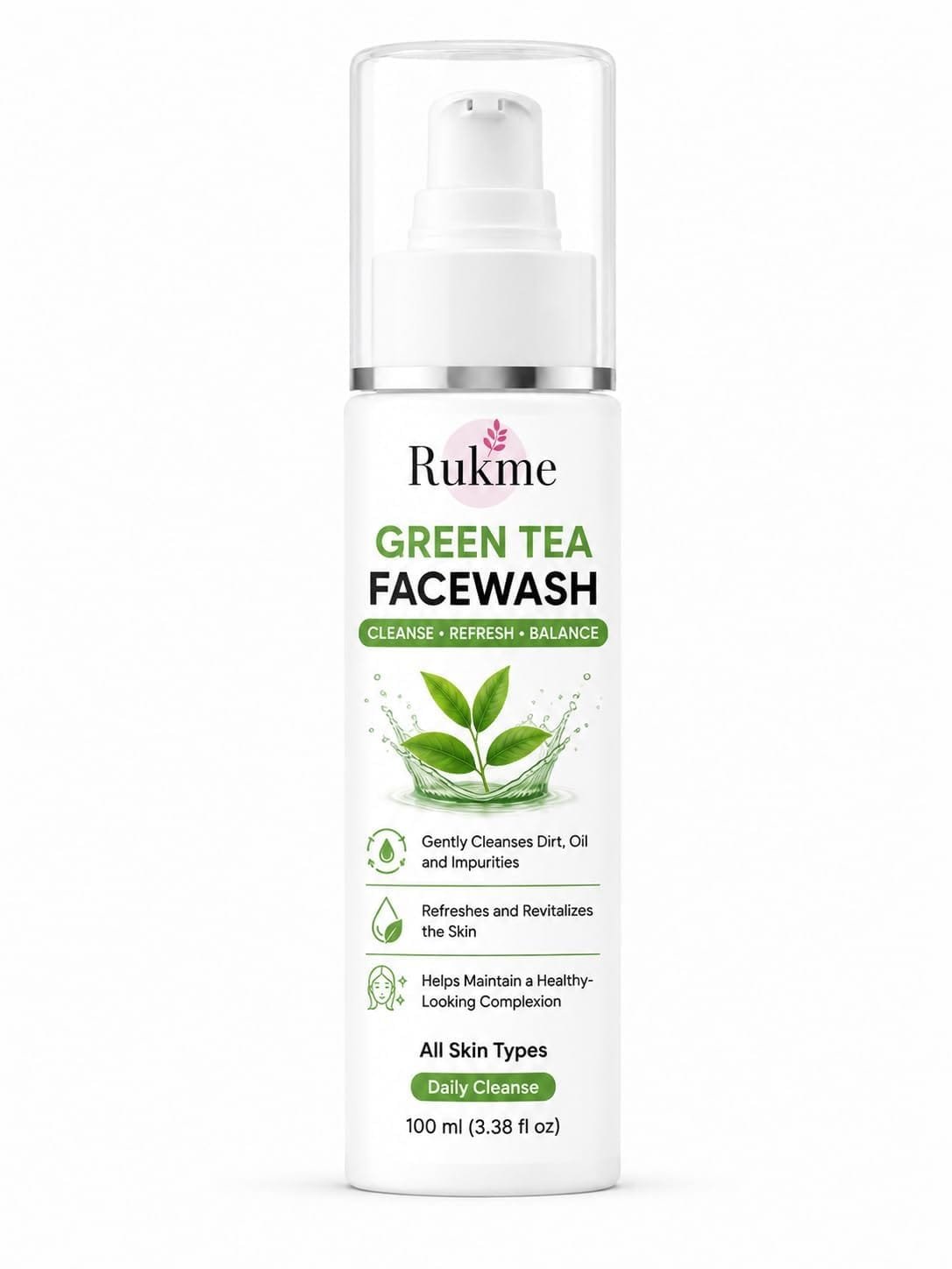 Rukme Green Tea Facewash for Women & Men,100ml