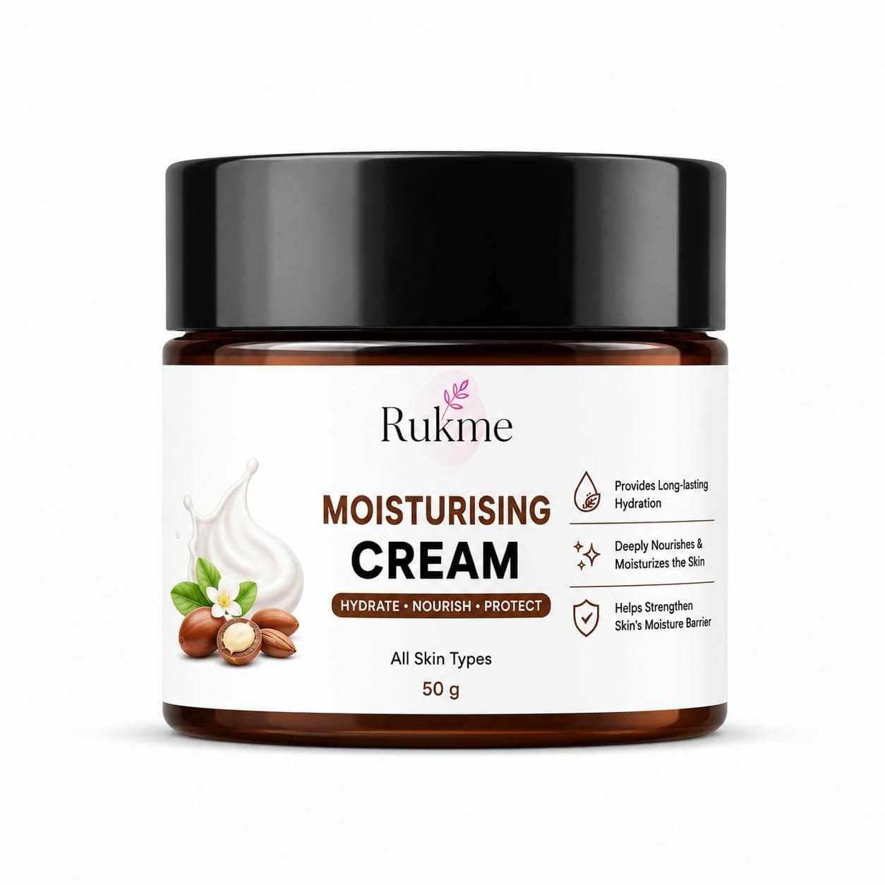 Rukme Moisturising Cream, 50g for Women & Men