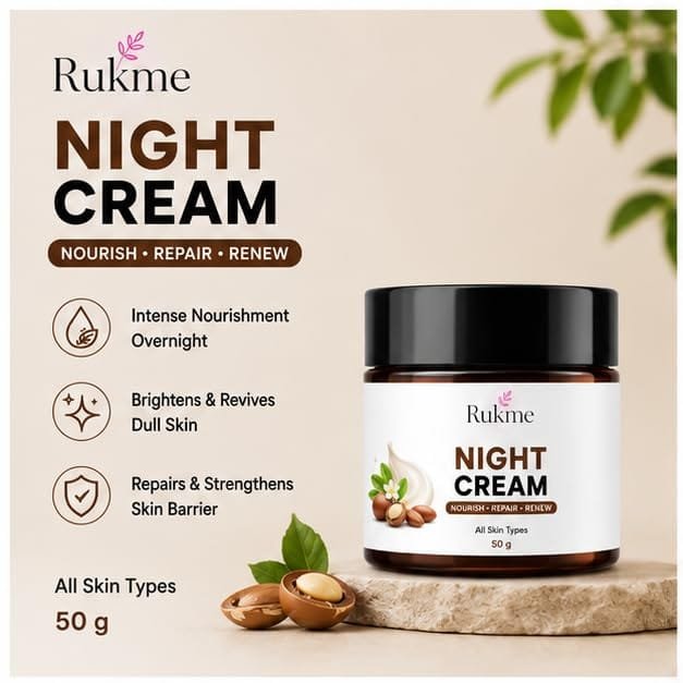 Rukme Night Cream, 50g for Women & Men