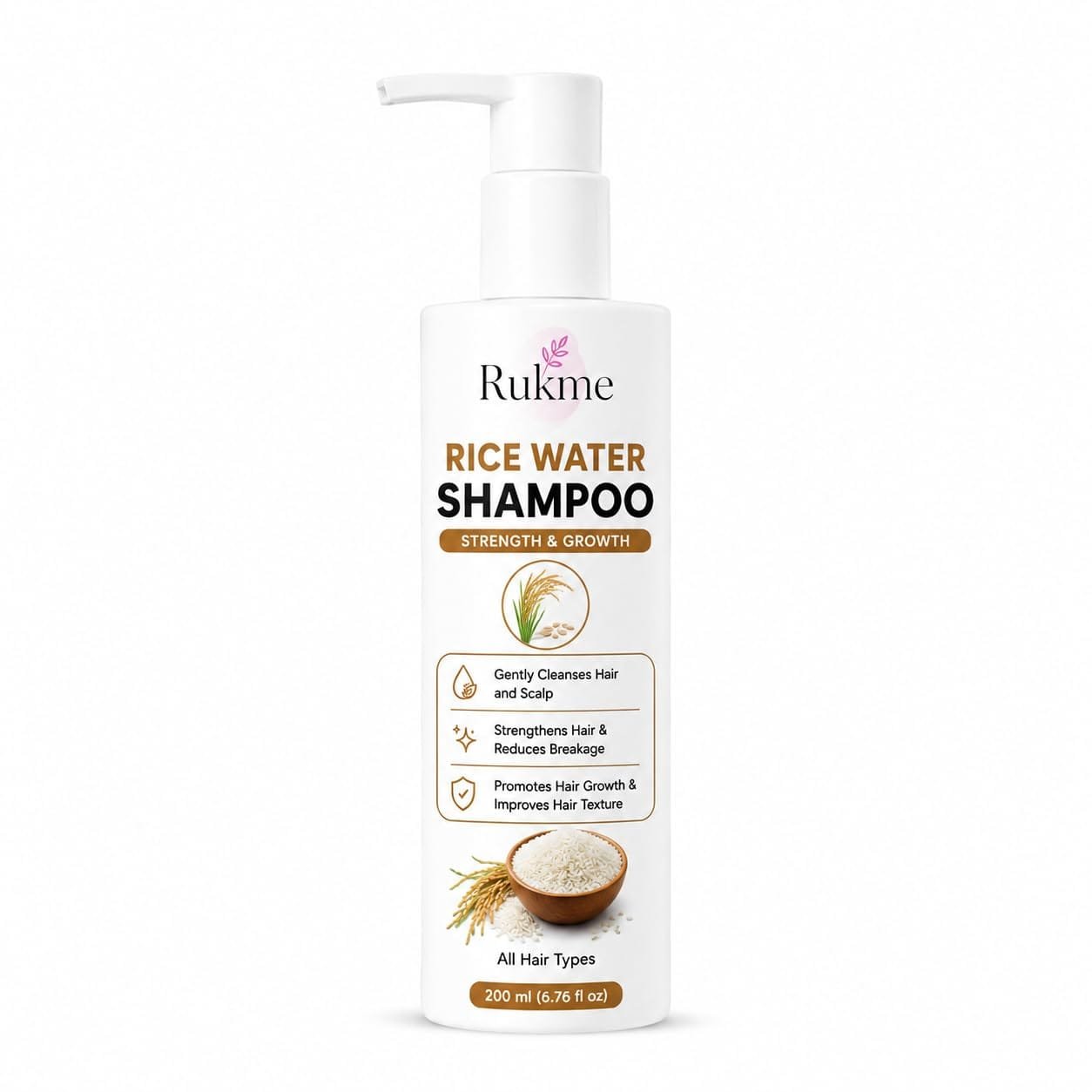Rukme Rice Water Shampoo For Women and Men 200ml