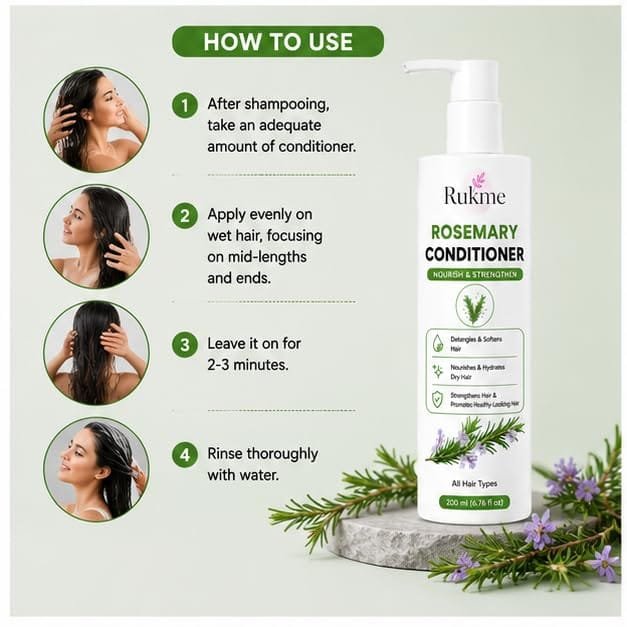 Rukme Rosemary Hair Conditioner for Women & Men, 200ml