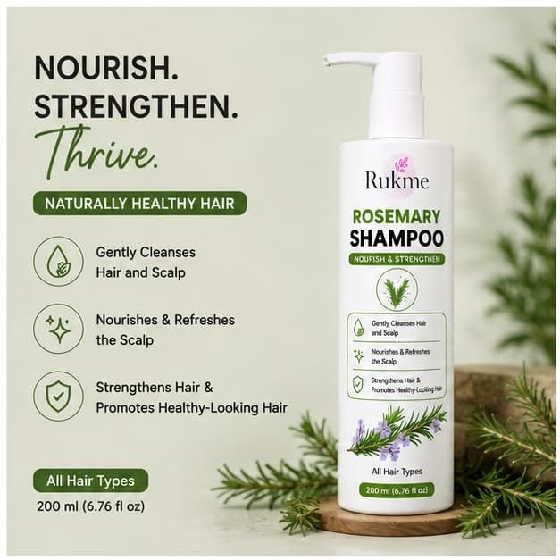 Rukme Rosemary Shampoo for Women & Men, 200ml