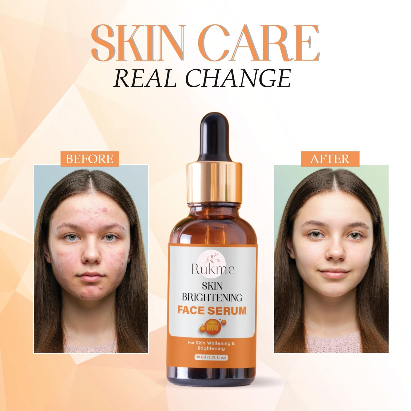 Rukme Skin Brightening Face Serum with Vitamin B12, 30ml