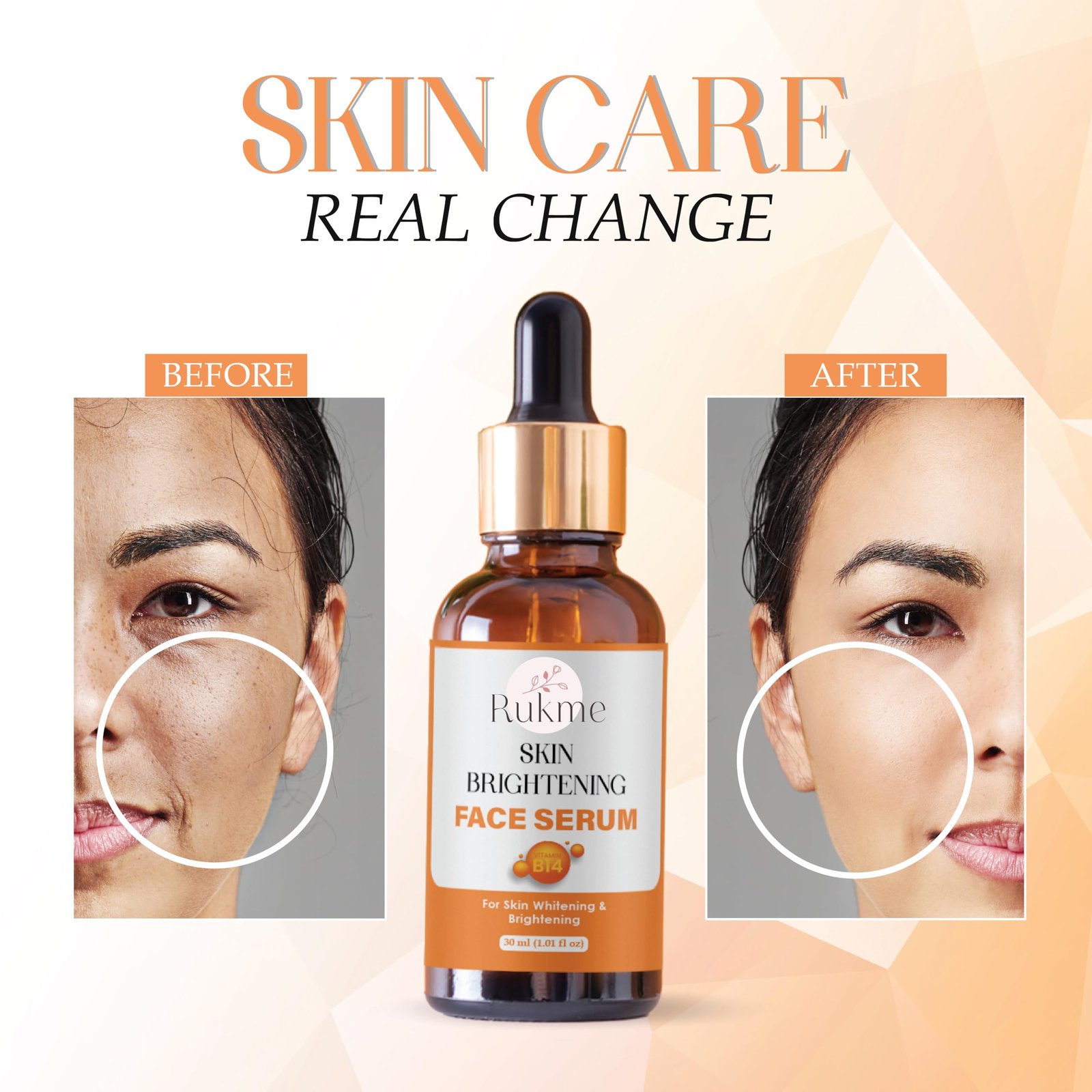 Rukme Skin Brightening Face Serum with Vitamin B12, 30ml