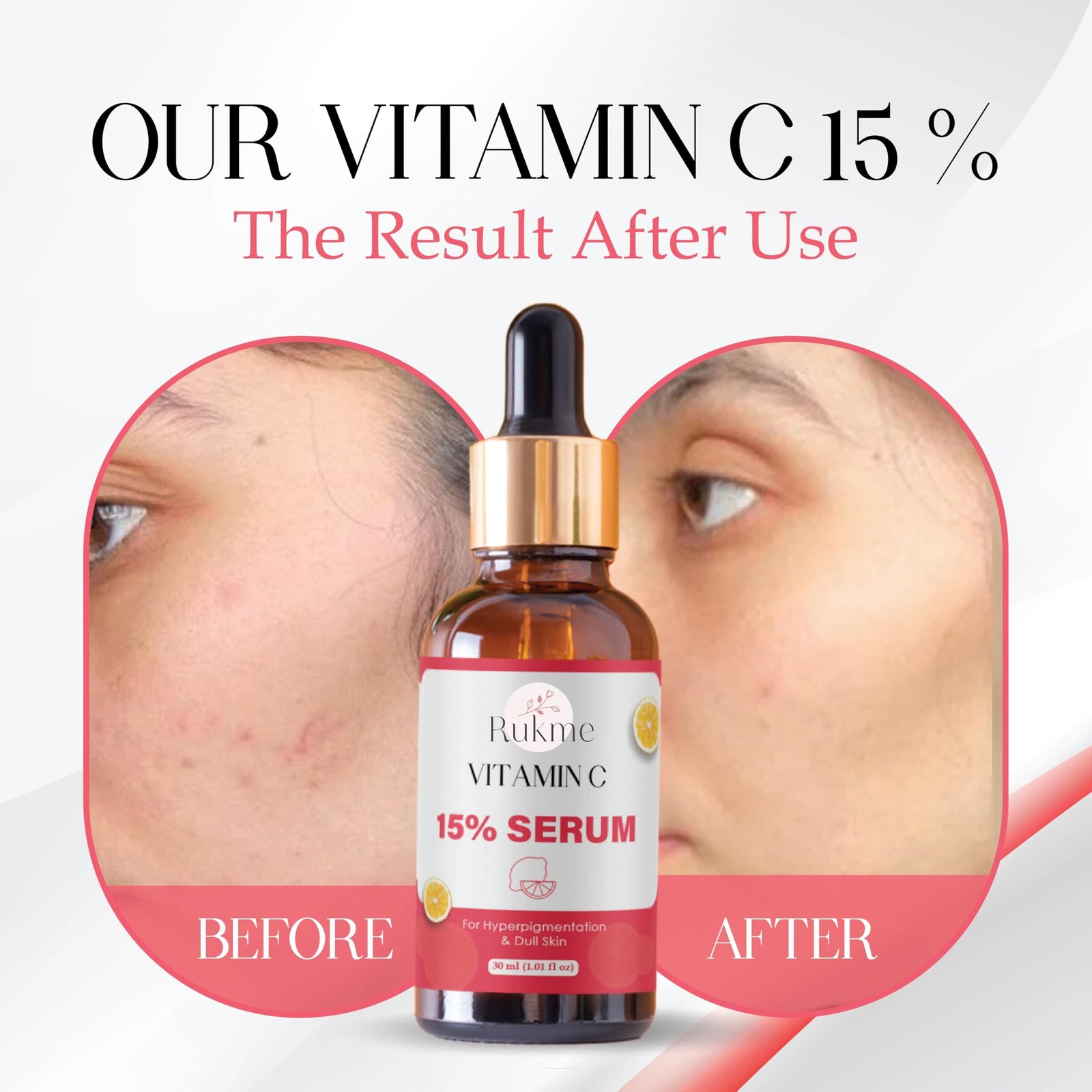 Rukme Vitamin C 15% Serum for Men and Women, 30ml